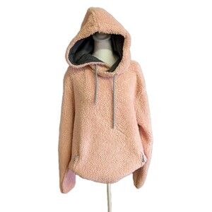 Chubbies High Pile Fleece Hoodie Unisex XL Pastel Pink Pullover Pocket Spring